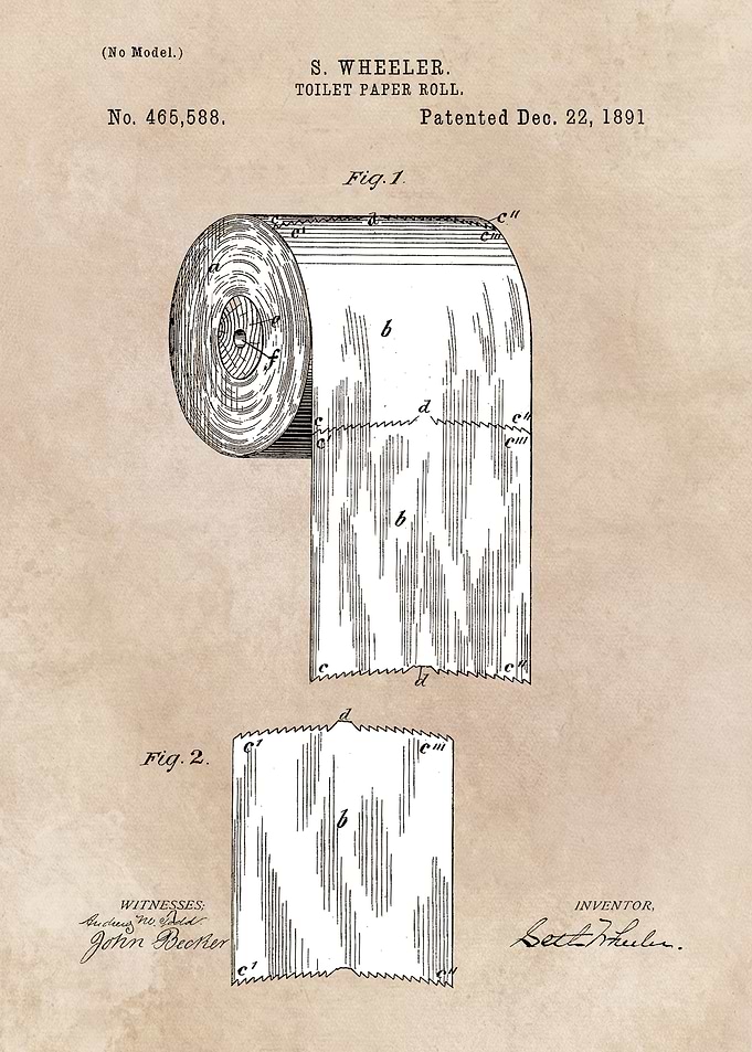 Toilet Paper - patent art - 1891 - Wheeler