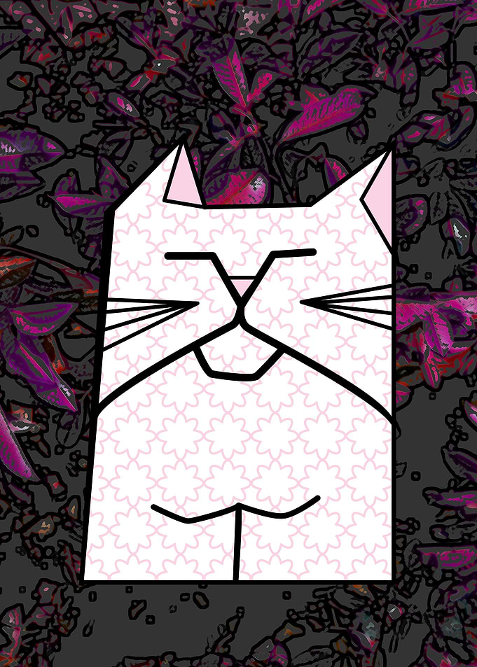 Sleepy Flower Cat
