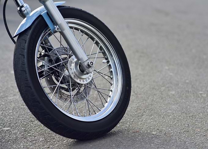front tyre of a classic motorcycle