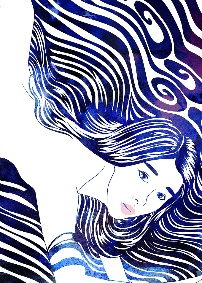 Water Nymph XXXIII, A mythological sea nymph created wi ...
