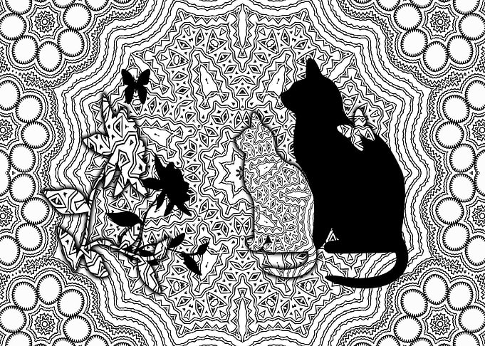Cats black and white Style
