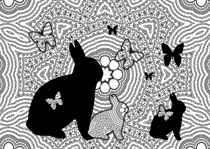 Bunnys black and white style