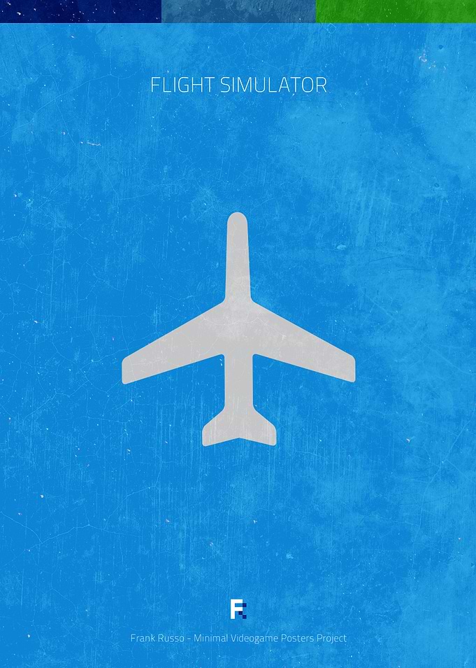 Flight Simulator. Minimal Videogame Poster.