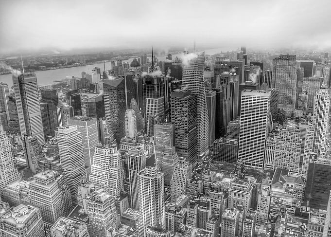 Manhattan New York City cityscape 6 black and white