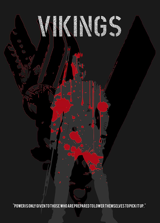 Minimalistic poster for the TV show 'Vikings'.