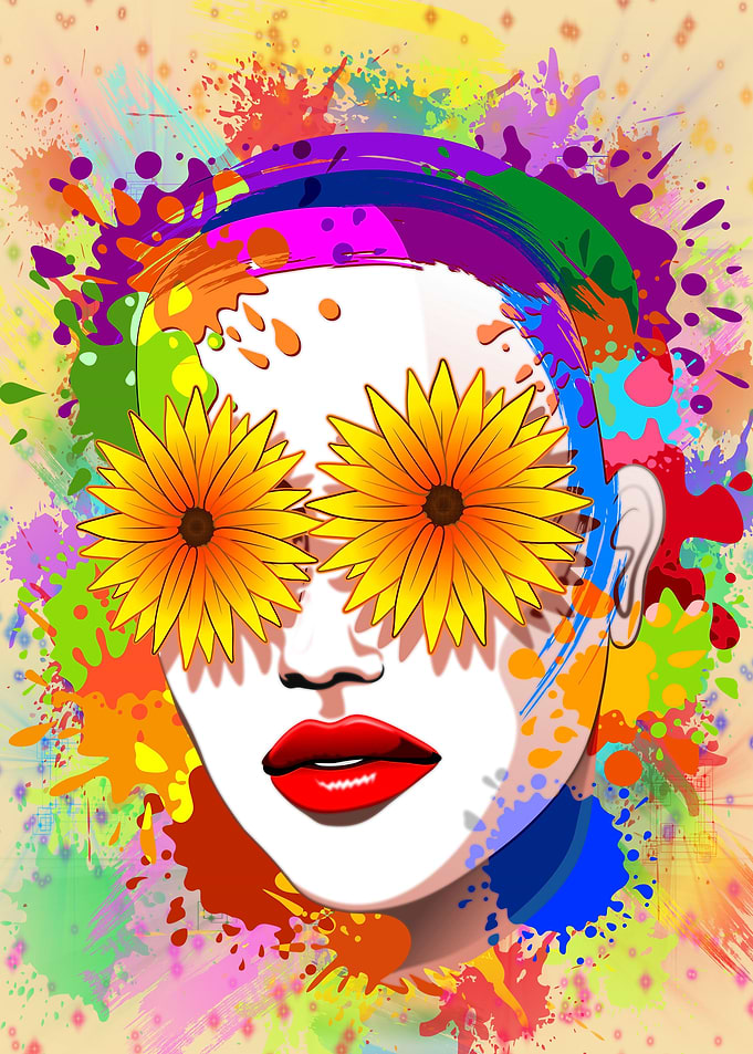 Girl Summer Flowers Eyes