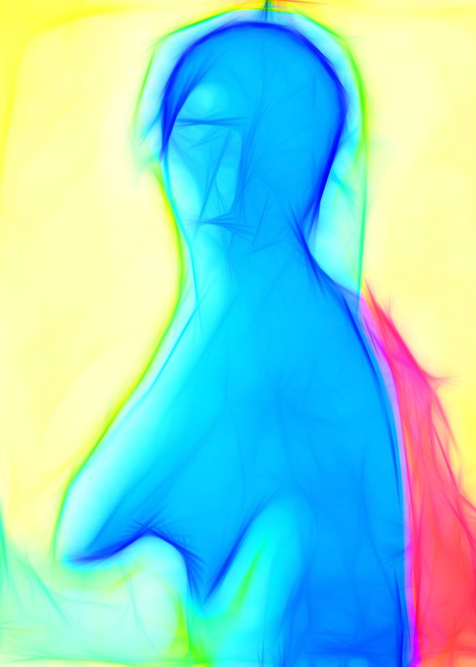 Nude blue woman