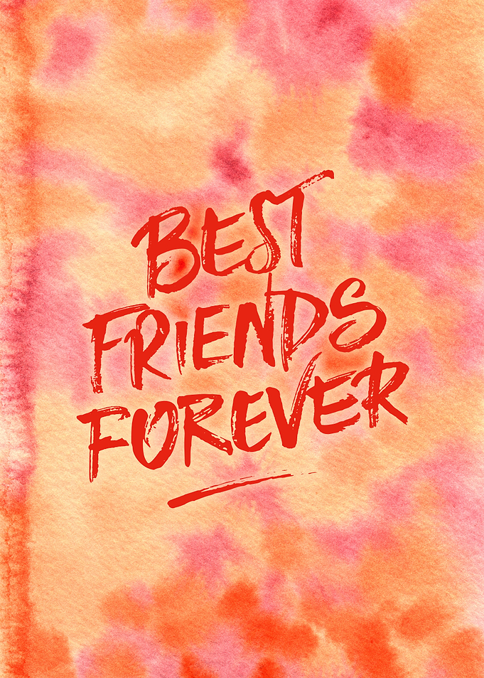 Best Friends Forever Handpainted Abstract Watercolor Pi ...