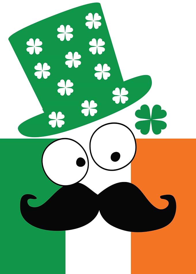 Irish mustache man st.Patrick's day