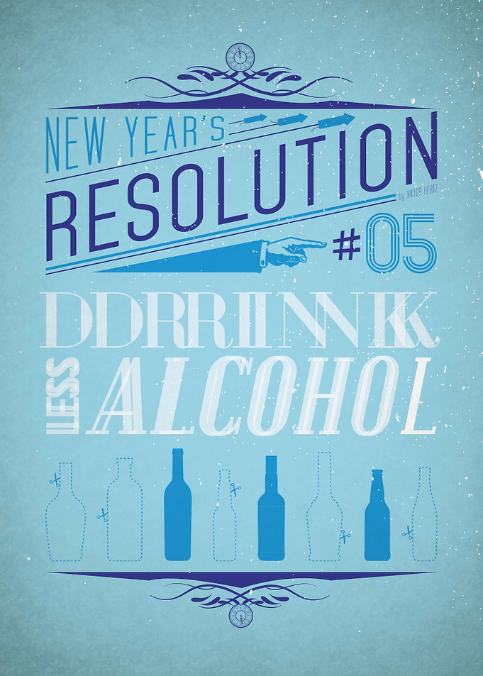 'Drink less alcohol' - New Year's Resolution 5/12.
