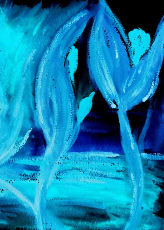 watercolour painting ice planet