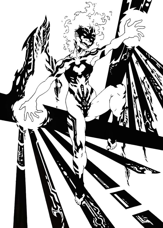 The third Angel in my series of three, with India Ink. ...