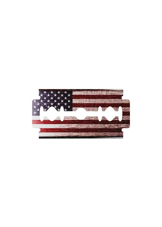 American Razor A depiction of a razor blade emblazoned ...