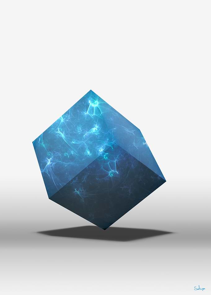 The blue cube.