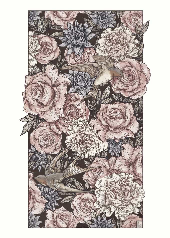 Flowers & Swallows
