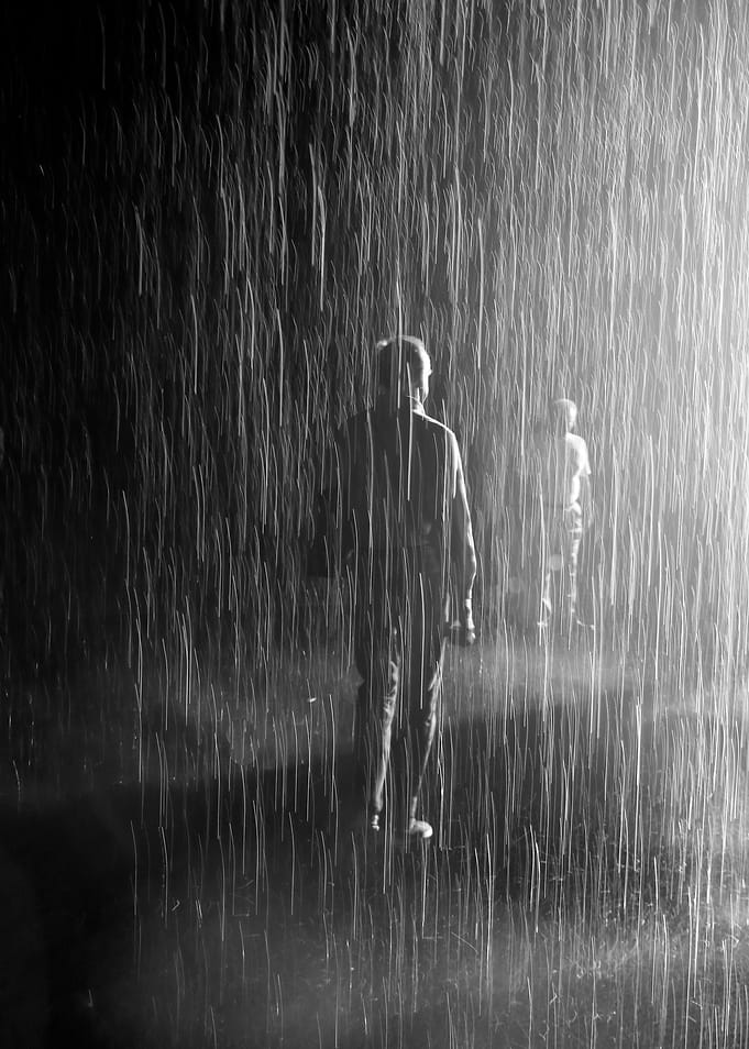 Meeting in the rain