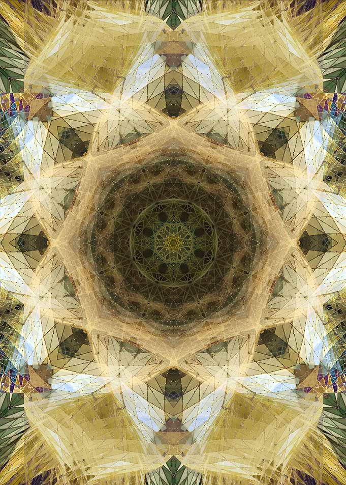 Mandala in brown yellow and white tones