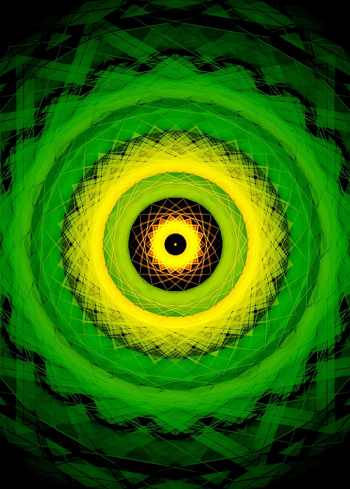 Mandala in yellow and green tones