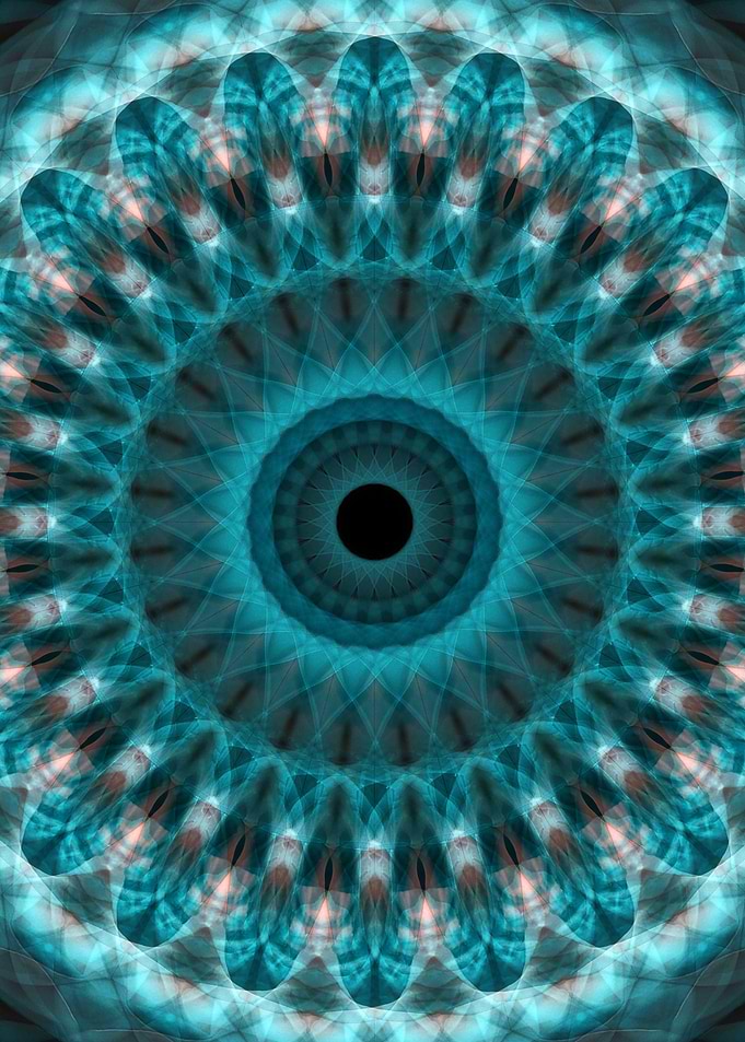 Mandala in blue tones