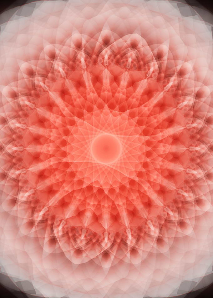 Mandala in red and pink tones