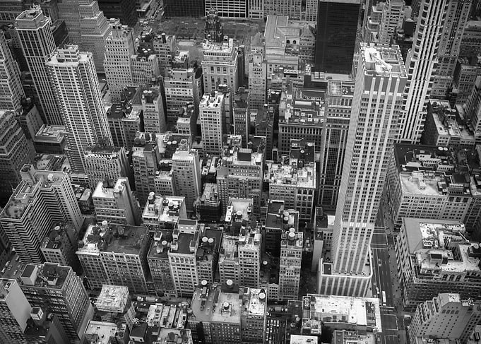lack and White photography of New York Skyline