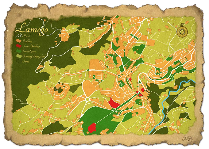 Map of Lamego, old map version. If you would like to pu ...