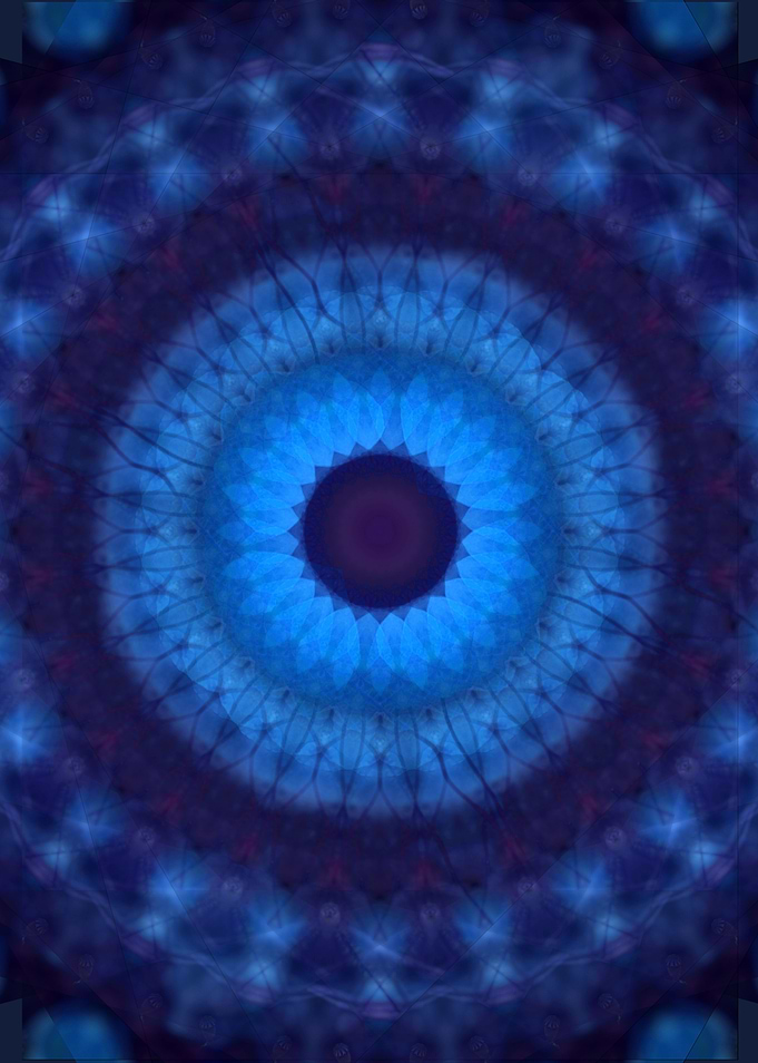 Mandala in dark blue tones