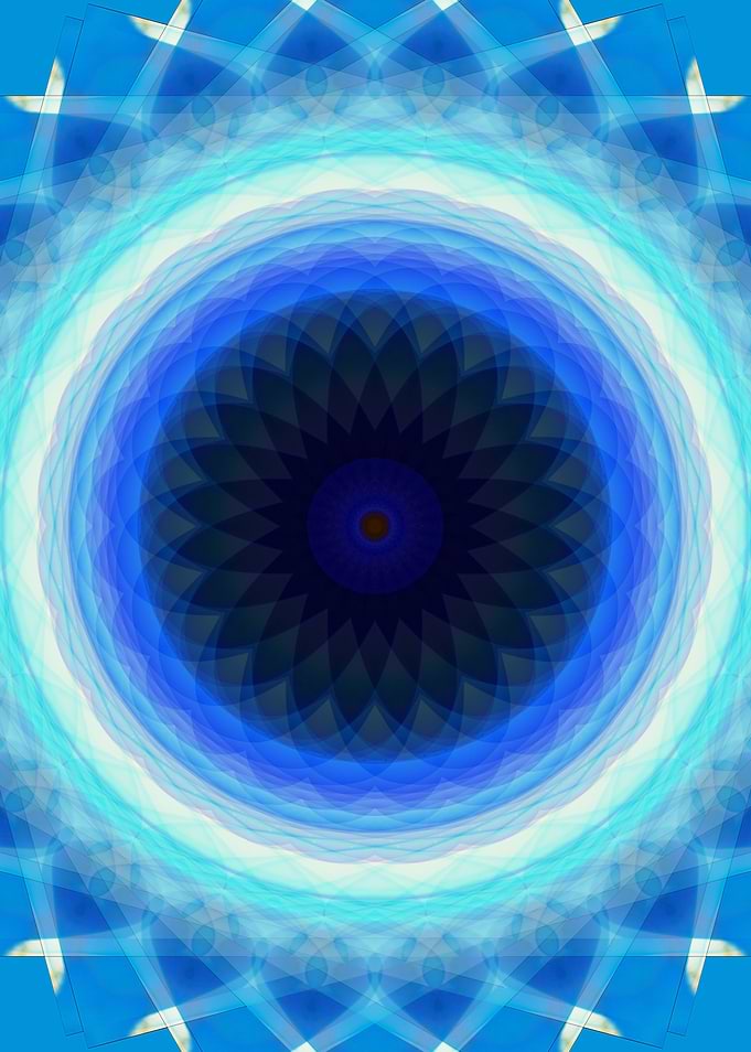 Mandala in blue and white colour