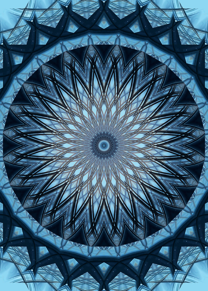 Mandala in blue tones