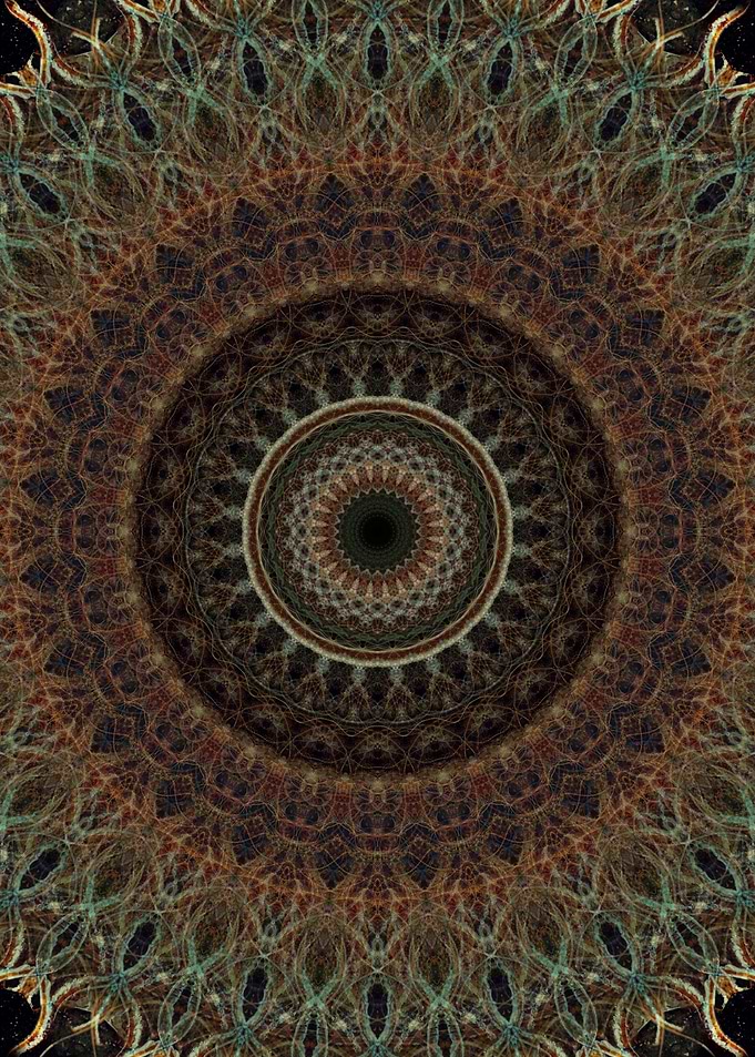 Mandala in brown and green tones