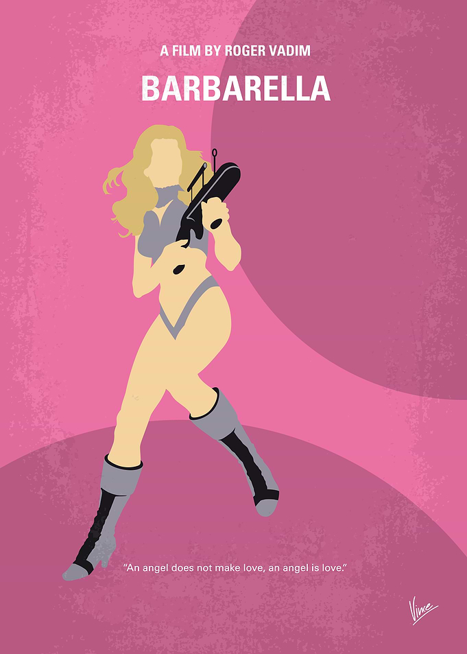 No631 My BARBARELLA minimal movie poster In the far fu ...