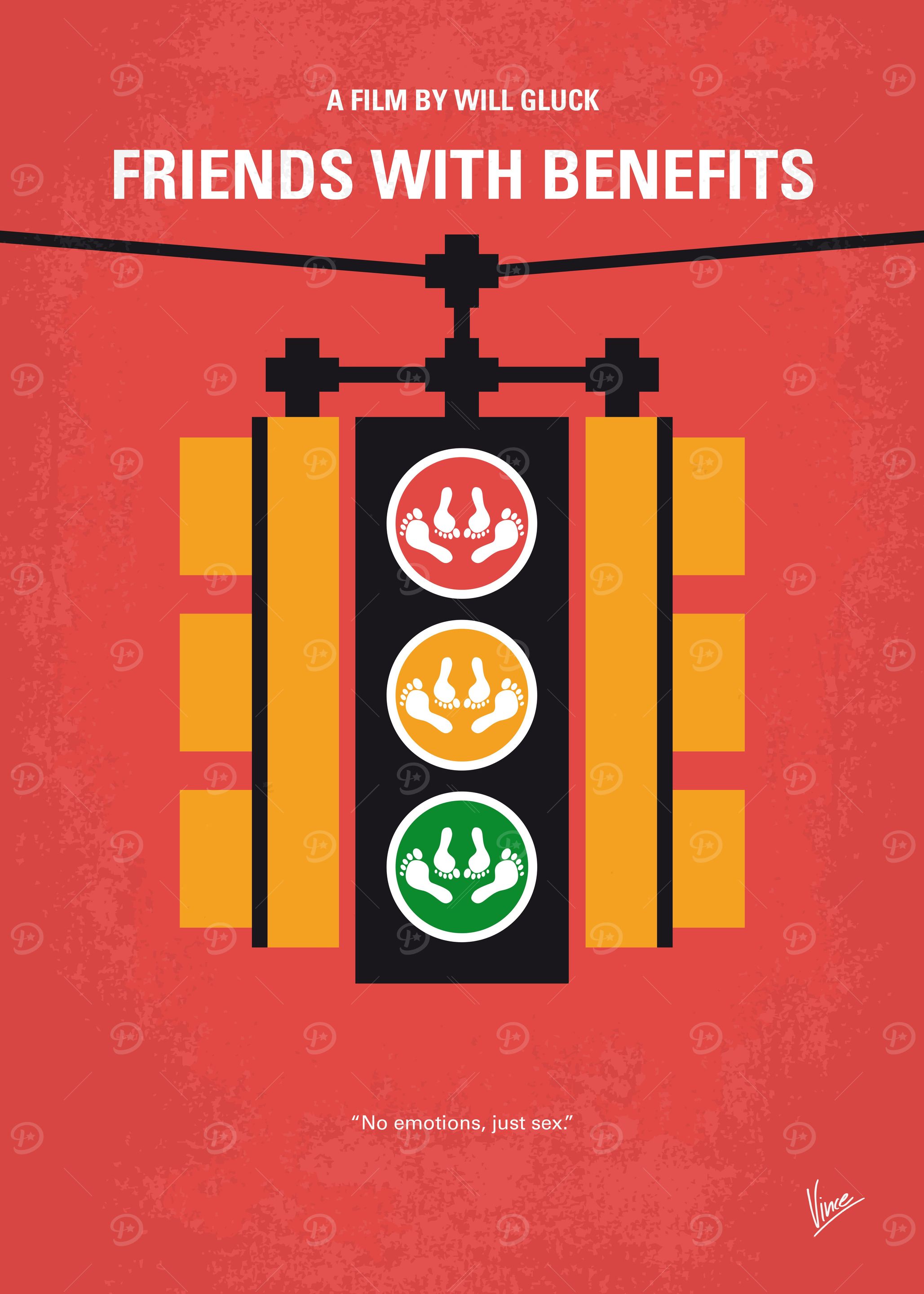 No629 My Friends with benefits minimal movie poster Wh ...