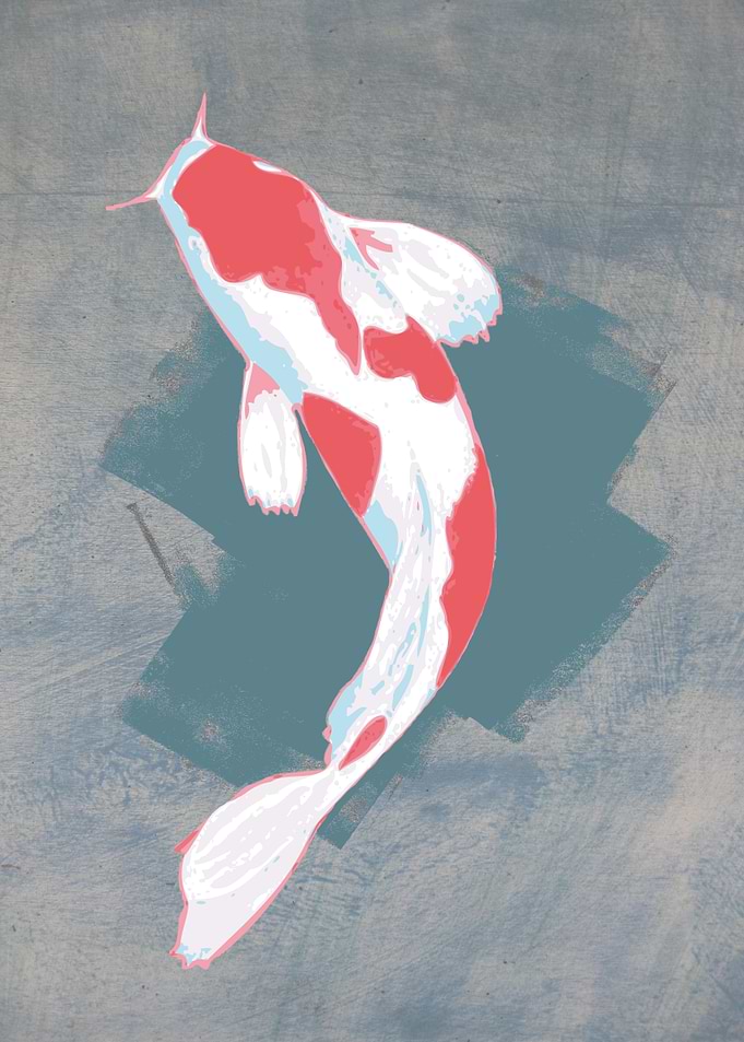 Digital illustration of a traditional koi fish