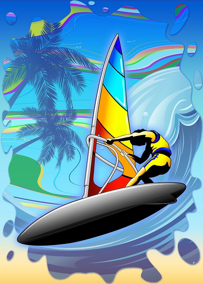 WindSurfer on Ocean Waves