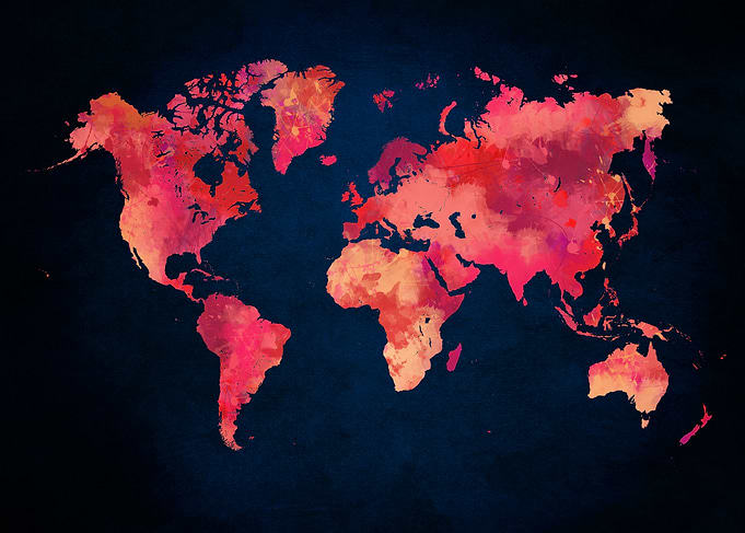 World map red