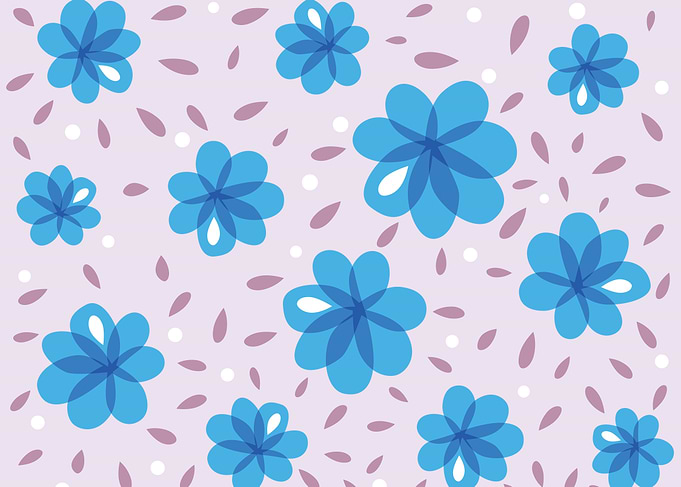 Gentle decorative pattern of abstract flowers over lig ...