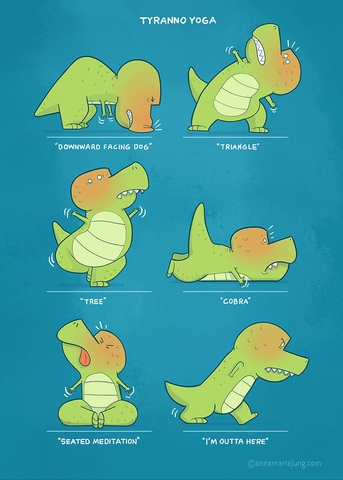 T-Rex tries Yoga