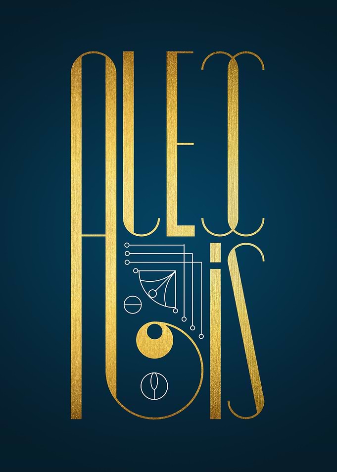 Alexis. (Typography designed by hand with an Art Deco s ...