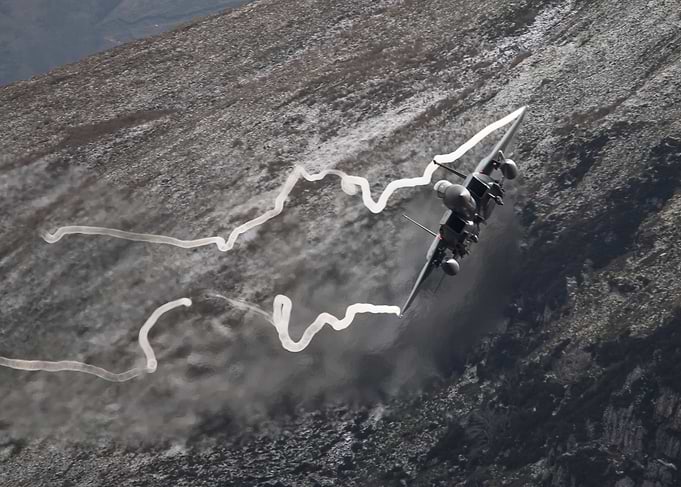 USAF F15 Eagle low level flight