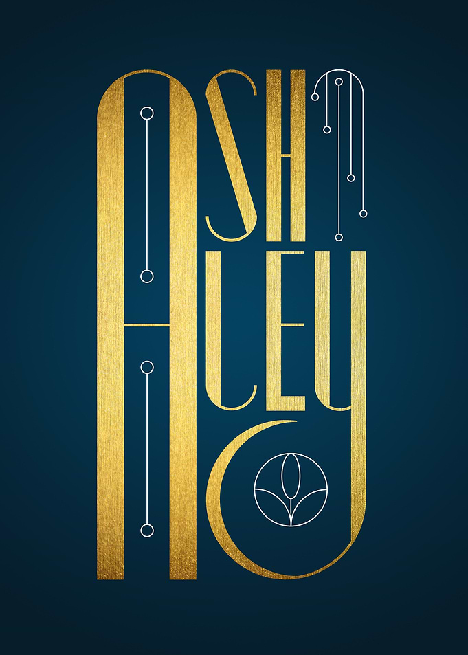 Ashley. (Typography designed by hand with an Art Deco s ...