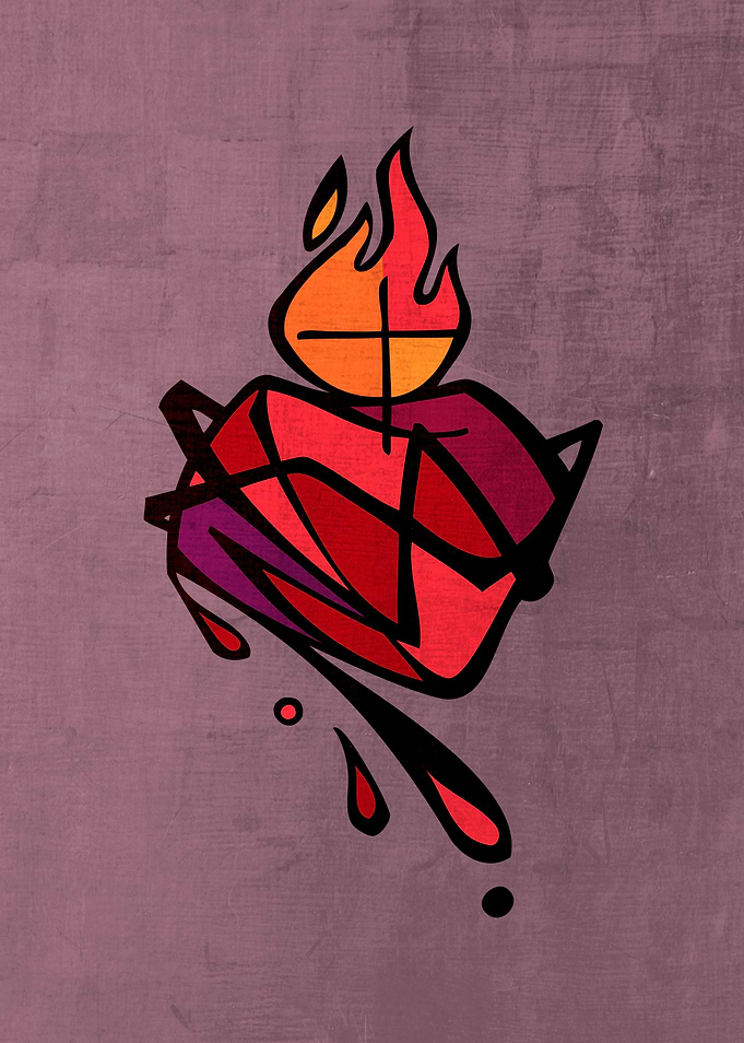 Digital illustration of Jesus Christ Sacred Heart