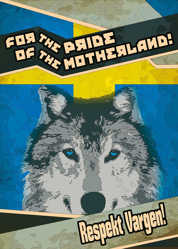 The text in the bottom reads 'Respect the Wolf' in Swed ...