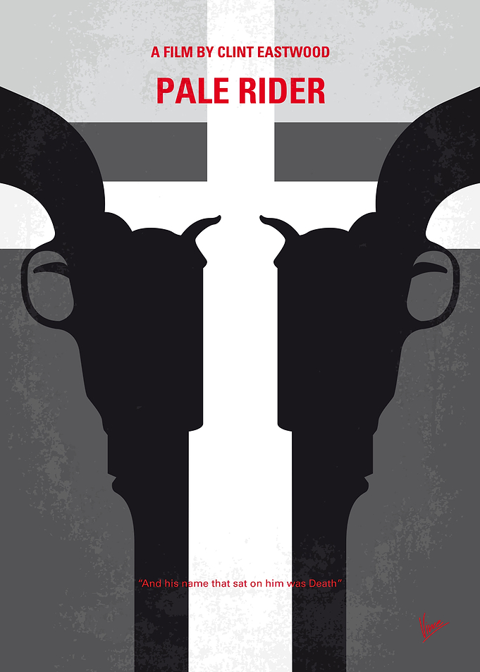 No640 My Pale Rider minimal movie poster A mysterious ...