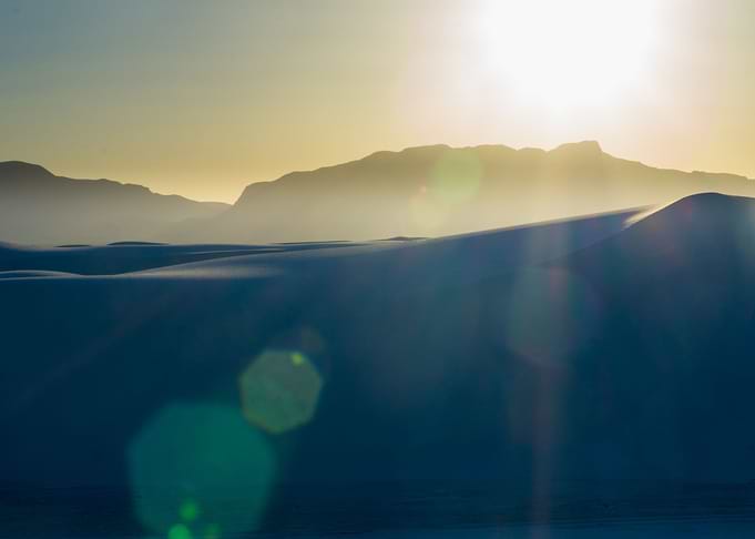 Sunset at white sands, New Mexico