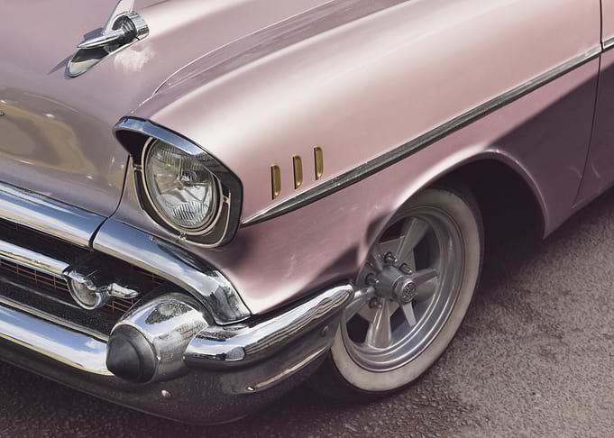 Front angle of a classic chevrolet bel air
