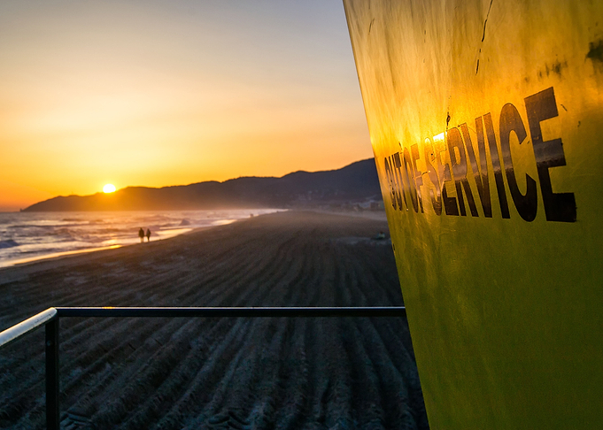Lifeguard on the beach of Castelldefels, Barcelona
