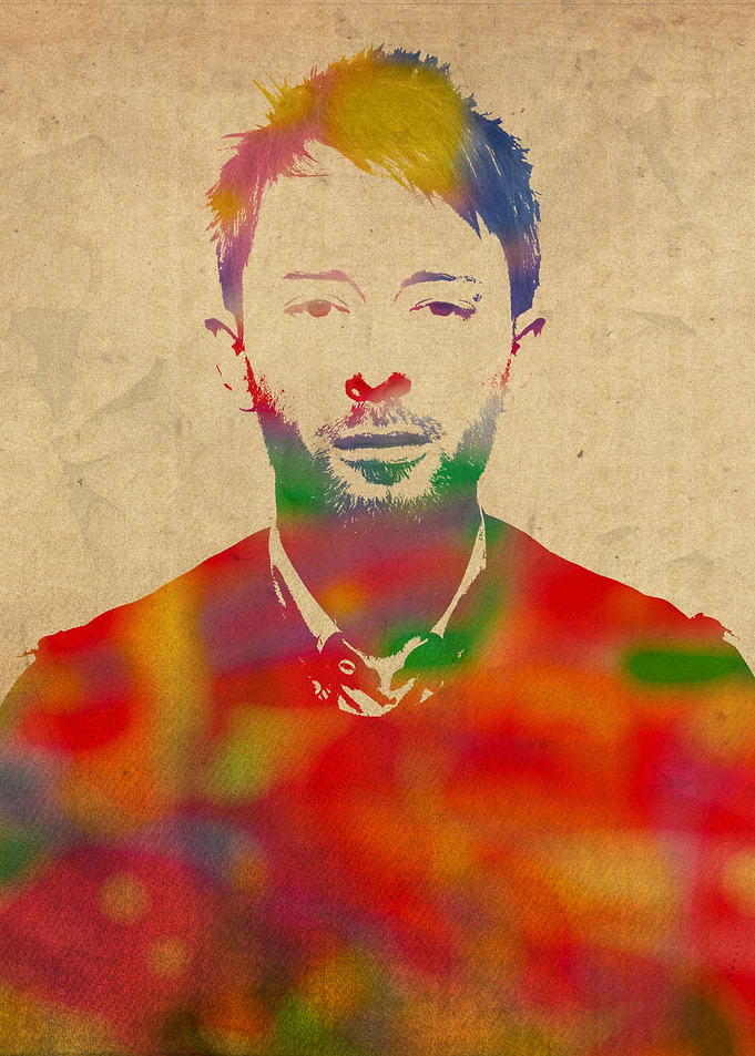 Thom Yorke Radiohead Watercolor Portrait