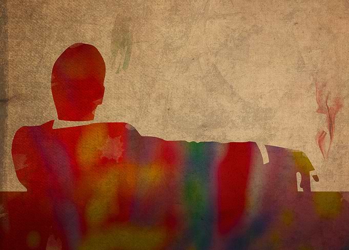 Mad Men Watercolor Portrait 3
