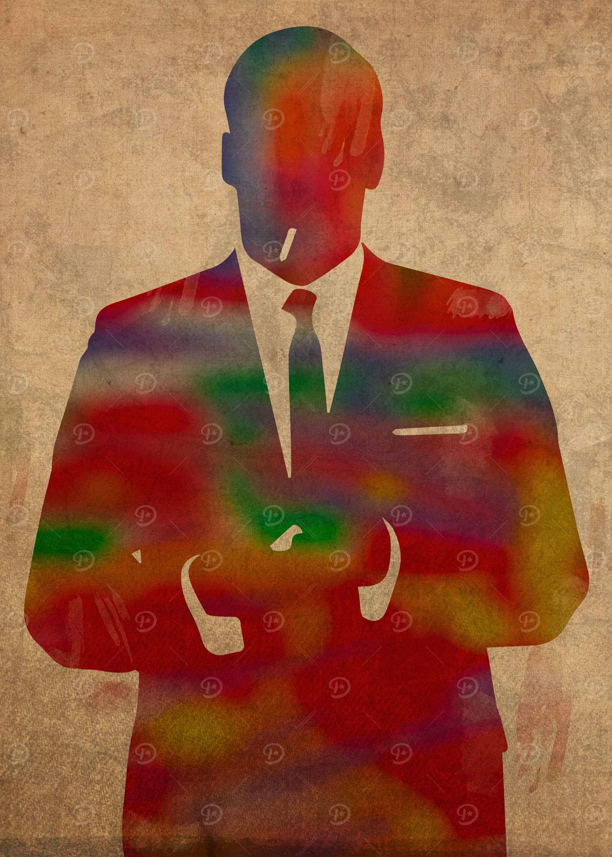 Mad Men Watercolor Portrait 1