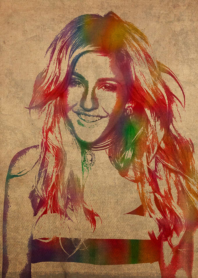 Ellie Goulding Watercolor Portrait